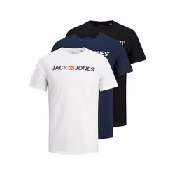 Pack de 3 T-shirts Jack & Jones col ras-du-cou ecorp logo