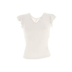 ONLY 15227187 Haut (vêtement) Col V Manche courte Elastane, Viscose