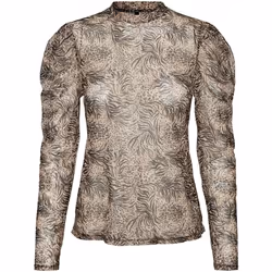 Top transparent à motifs - couleur : Gris