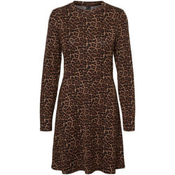 Robe courte, col rond - couleur : Marron