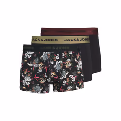 Jack&Jones Lot de 3 boxers Flower 12194284 Noir