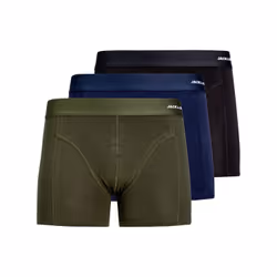 Jack & Jones 12198852, Caleçons, Short Boxer, Adulte, Mâle, Noir, Vert, Marine, Monochromatique