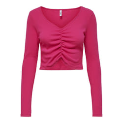 Crop top col v à manches longues femme Only onlkenya life - L