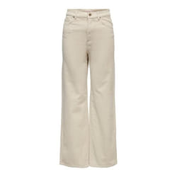 Pantalon large en velours côtelé femme Only Onlhope global - oatmeal - taille 42x32 - coupe large - taille haute