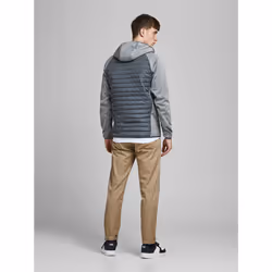 Veste hybride Courte Capuche Manches longues Gris Kai