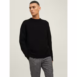 Jack & Jones 12215468_2161.41, Noir, XXL, Coupe comfortable, Col rond, Manches longues, 1 pièce(s)