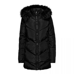 Doudoune longue capuche noir - ONLY - onlmynte 15238323 3617 - Femme - Fermeture éclair - 100% polyester