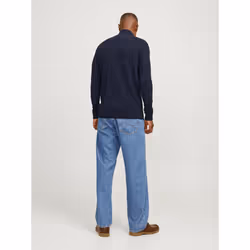 Jack&Jones Pull Pannel 12258473 Bleu marine Regular Fit