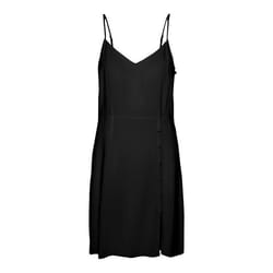 Robe courte à bretelles ajustables col v noir avec fente Femme VERO MODA