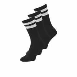Jack & Jones 12260082, Chaussettes remontant jusqu'aux genoux, Noir, Adulte, One Size, Sportif, Coton, Elastane, Polyester