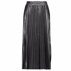 Jupe longue noire unie avec une coupe droite et une taille élastiquée