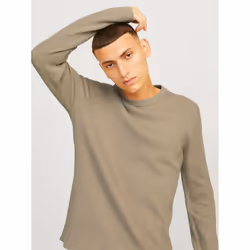 Jack&Jones Pull Perfect 12257771 Beige Regular Fit - Vue supplémentaire 7