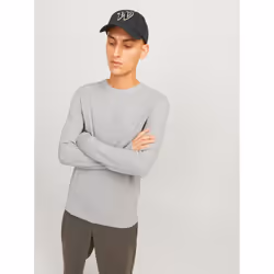Jack&Jones Pull Perfect 12257771 Gris Regular Fit - Vue supplémentaire 7