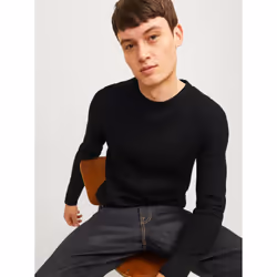 Jack&Jones Pull Perfect 12257771 Noir Regular Fit - Vue supplémentaire 7