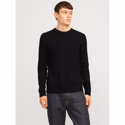Jack & Jones 12257771_2161.63, Noir, XL, Encolure torsadée, Manches longues, 1 pièce(s)