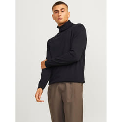 Jack&Jones Pull Ã  col roulÃ© Basic 12258051 Noir Regular Fit