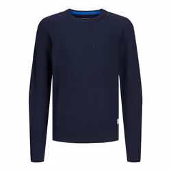 Jack&Jones Pull Pannel 12258471 Bleu marine Regular Fit
