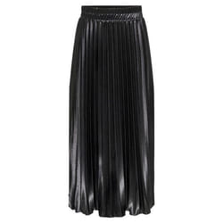 Jupe longue noire unie avec une coupe droite et une taille élastiquée