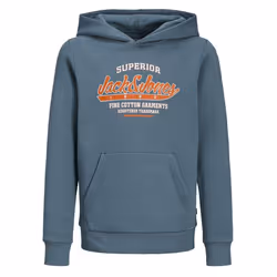 Sweatshirt à capuche col avec logo enfant Jack & Jones