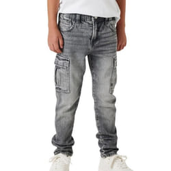 Jeans - NAME IT - Silas Tap - Enfant Garçon - Gris - Poches Cargo - Taille Réglable
