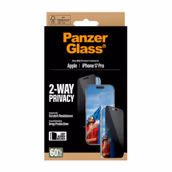 PanzerGlass ® 2-Way Privacy Screen Protector iPhone 17 Pro | Ultra-Wide Fit w. EasyAligner Protection d'écran transparent Apple 1 pièce(s) - Vue supplémentaire 3