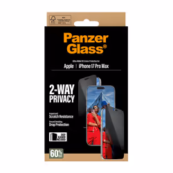 PanzerGlass ® 2-Way Privacy Screen Protector iPhone 17 Pro Max | Ultra-Wide Fit w. EasyAligner Protection d'écran transparent Apple 1 pièce(s) - Vue supplémentaire 3