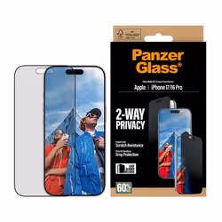 PanzerGlass ® 2-Way Privacy Screen Protector iPhone 17 | iPhone 16 Pro | Ultra-Wide Fit w. EasyAligner Protection d'écran transparent Apple 1 pièce(s) - Vue supplémentaire 2