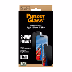 PanzerGlass ® 2-Way Privacy Screen Protector iPhone 17 | iPhone 16 Pro | Ultra-Wide Fit w. EasyAligner Protection d'écran transparent Apple 1 pièce(s) - Vue supplémentaire 3