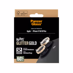 PanzerGlass ® Hoops® Glitter Gold Camera Lens Protector iPhone 17 | iPhone 16 | 16 Plus Protection d'écran transparent Apple 1 pièce(s) - Vue supplémentaire 3