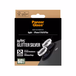 PanzerGlass ® Hoops® Glitter Silver Camera Lens Protector iPhone 17 | iPhone 16 | 16 Plus Protection d'écran transparent Apple 1 pièce(s) - Vue supplémentaire 3