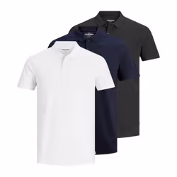 Polo T-shirt - Jack & Jones - Basic - Lot de 3 - 100% coton - Manches courtes