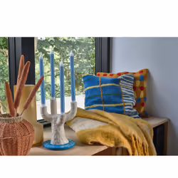 Villa Collection Styles bougie en cire Cylindre Bleu 4 pièce(s)