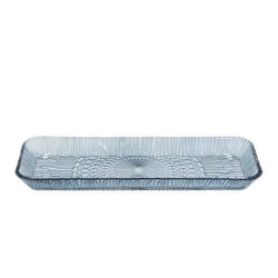 BITZ 30683 Plat de service Verre Bleu Rectangulaire