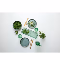 BITZ 30684 Plat de service Verre Vert Rectangulaire