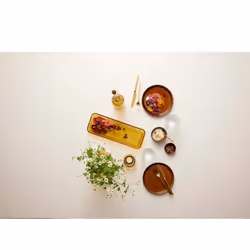 BITZ 30686 Plat de service Verre Ambre Rectangulaire