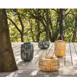 Villa Collection Alia bougeoir Bambou, Verre Naturel