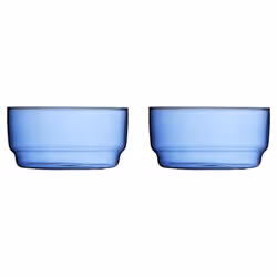 Lyngby Glas 32368, Bol à dessert, Rond, Verre, Bleu, 0,5 L, 2 personne(s)