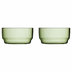 Lyngby Glas 32370, Bol à dessert, Rond, Verre, Vert, 2 personne(s), -20 °C