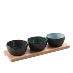BITZ 821098 bol Ensemble de bols Rond Grès Noir 3 pièce(s)