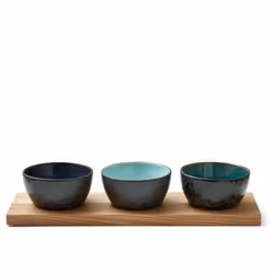 BITZ 821098 bol Ensemble de bols Rond Grès Noir 3 pièce(s)