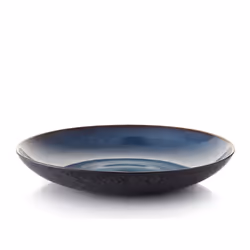 BITZ 821187 Plat de service Grès Noir, Bleu Rond