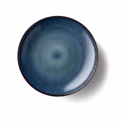 BITZ 821187 Plat de service Grès Noir, Bleu Rond