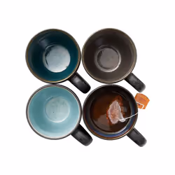BITZ 821232, Régler, 0,3 L, Noir, Grès, Thé, 4 pièce(s)