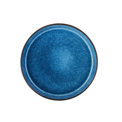BITZ 821253 assiette Assiette de dîner Rond Grès Noir, Bleu
