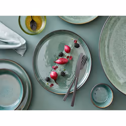 BITZ 821254 Plat de service Grès Vert Rond Assiette de service