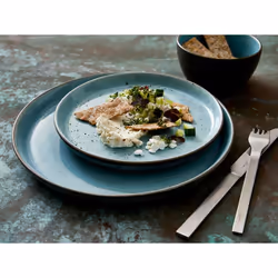 BITZ 821256 assiette Assiette de dîner Rond Grès Bleu, Gris