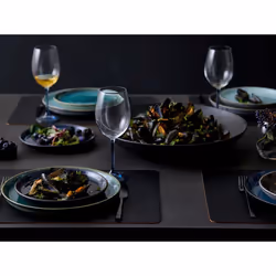 BITZ 821256 assiette Assiette de dîner Rond Grès Bleu, Gris