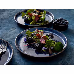 BITZ 821258 assiette Assiette de dîner Rond Grès Noir, Bleu
