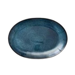 BITZ 821298 Plat de service Grès Noir, Bleu Ovale Assiette de service