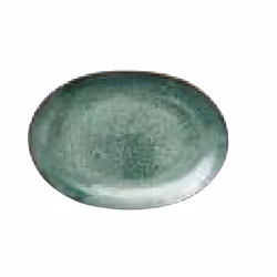 BITZ 821299, Assiette de service, Grès, Noir, Vert, Ovale, 250 mm, 360 mm